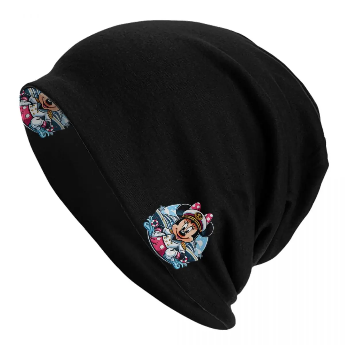 

Шапки с изображением Микки Мауса и корабля Skullies на заказ, уличная одежда, зимняя теплая мужская и женская вязаная шапка для взрослых, унисекс, шапки с капюшоном