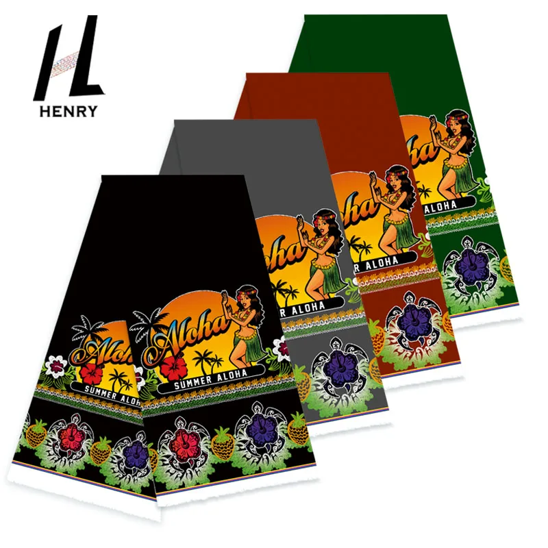 

Nice Quality Polynesian Traditional Tribal Print Material 100% Polyester Fabric for Women Dress and skirts