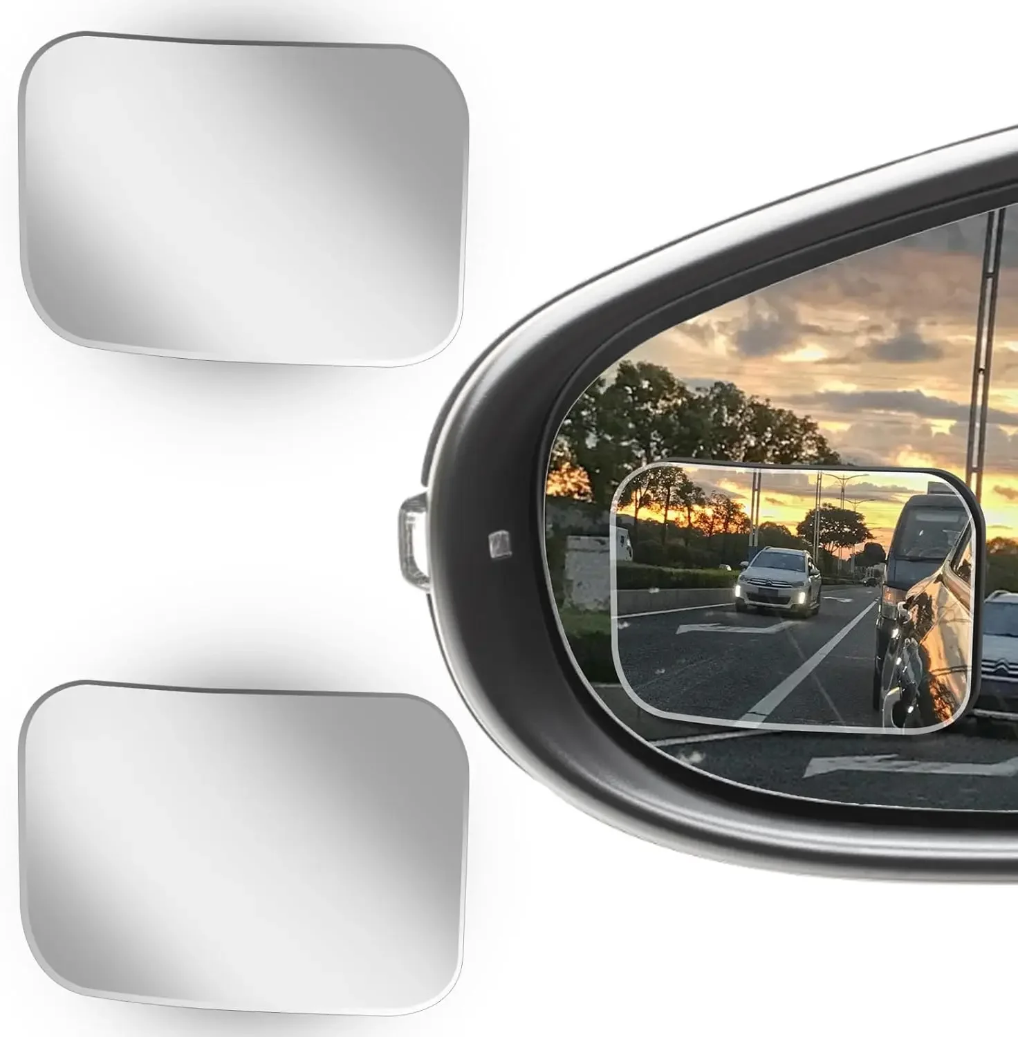 

2pcs Car Auxiliary Blind Spot Mirror Wide Angle 360 Degree Adjustable Auto Interior HD Convex Rearview Mirror Parking Mirrors