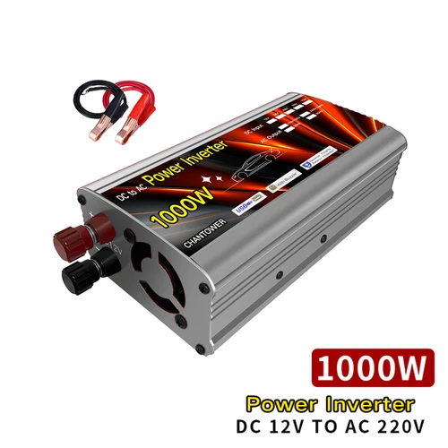 Imagen 2 del producto Inversor Solar de 12v, 220v, 500W, 1000W, 1500W, 2000W, transformador de voltaje portátil, convertidor de cargador automático, inversor de corriente para coche