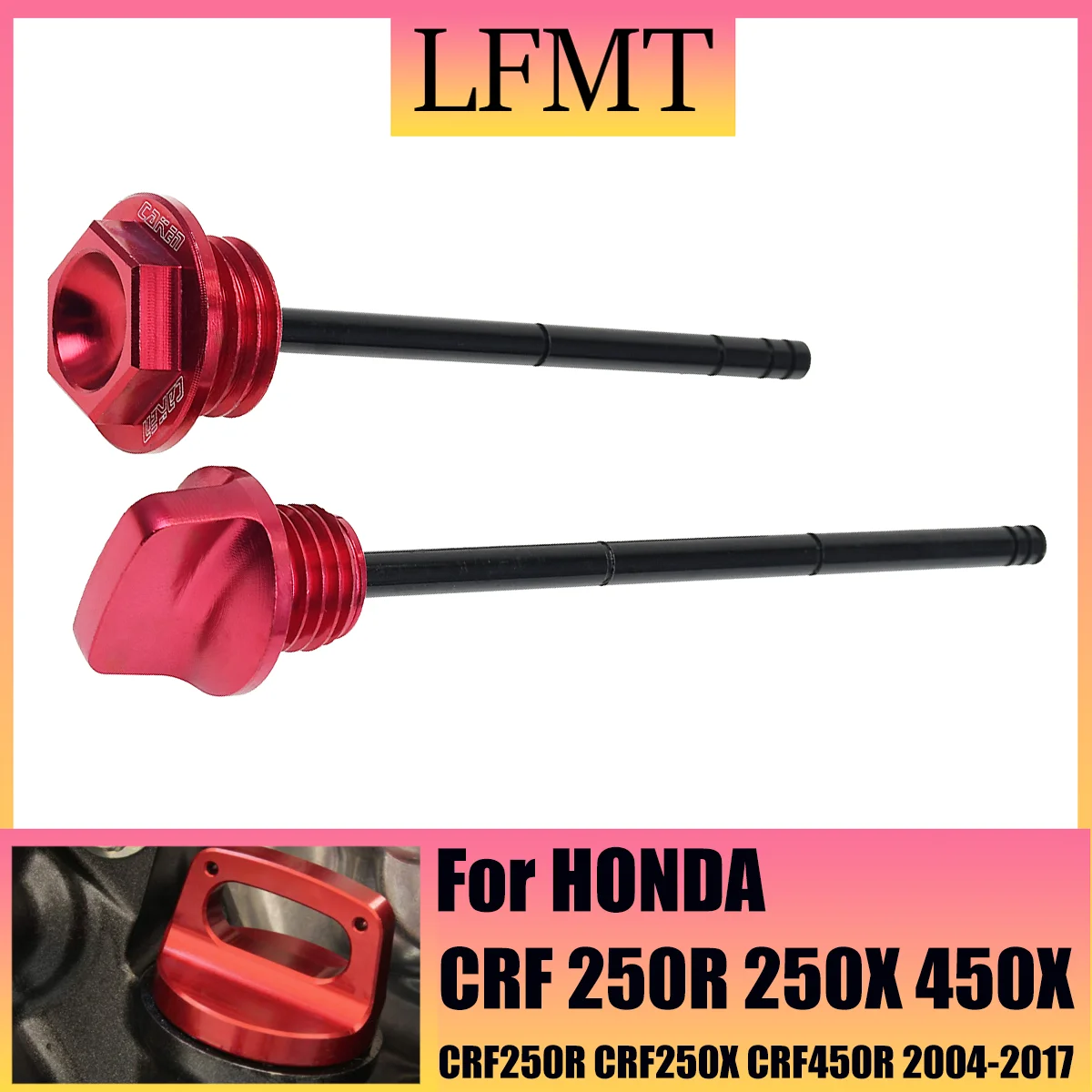 

Motorcycle Red CNC Oil Dipstick Gauge Plugs For HONDA CRF250X 2004-2017 CRF250R 2010-2017 CRF450X 2005-2017 CRF 250R/X 450X