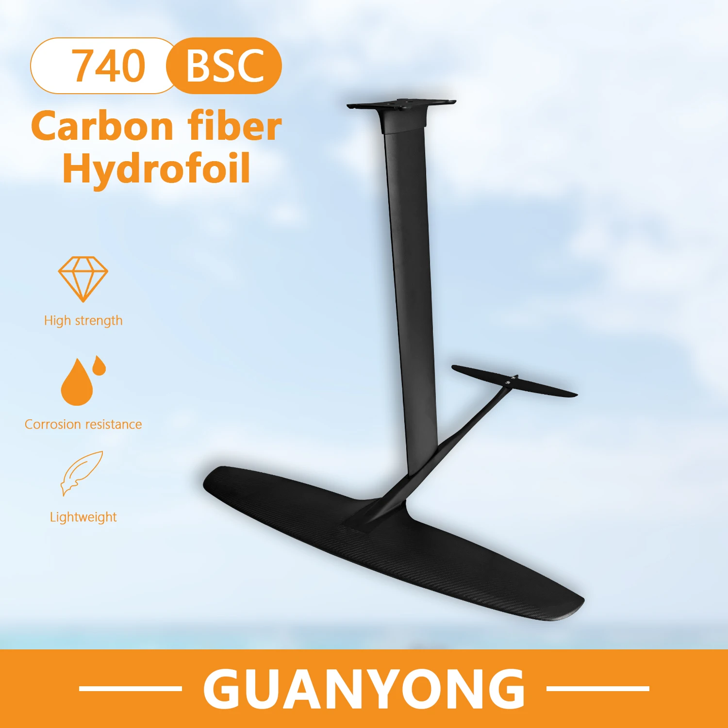 

Оригинальное переднее крыло на подводных крыльях BSC740 для SUP/Surf, 840 кв.м., материал из углеродного волокна для всех уровней, включая очень маленький размер для серфинга