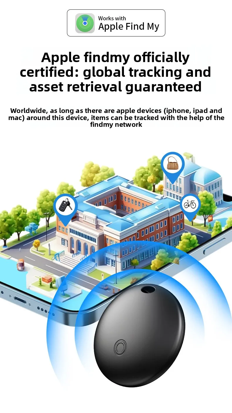 Trabalhar com Apple Bluetooth Smart Air Tag Tracker, Key Finder Find My (IOS) Localizadores de itens à prova d'água para bagagem