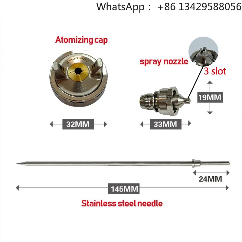 Japanese W-400WB Gun Kit Needle Nozzle air Cap Accessory 1.3mm Caliber Brand New for Anest Iwatas W-400-WB2 Spray Gun