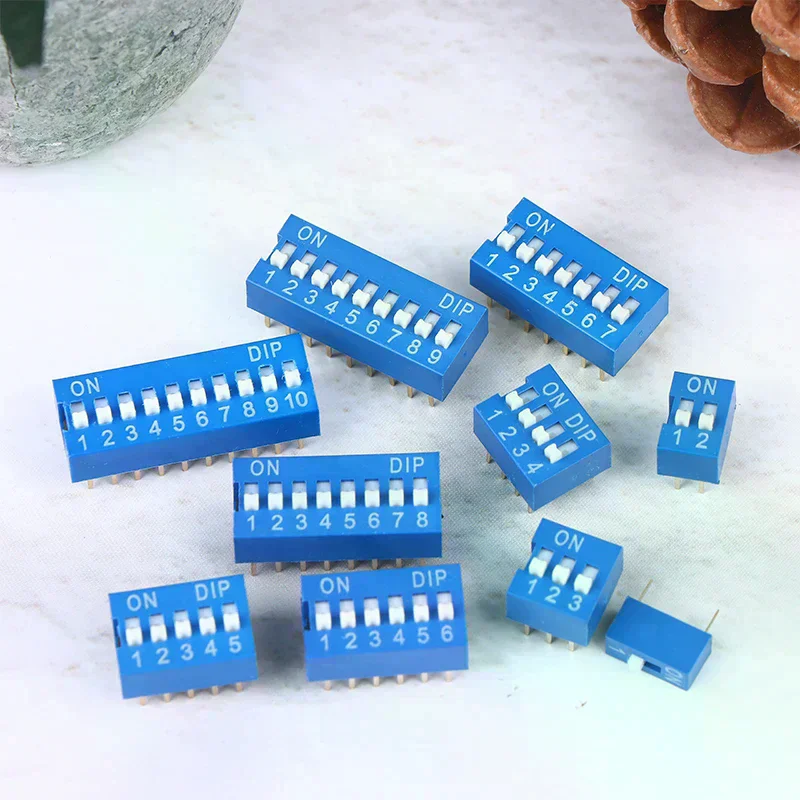 Slide Type Switch Module 1 2 3 4 5 6 7 8 10Pin DIP Switch Kit 2.54mm Toggle Switch Blue Snap Switches