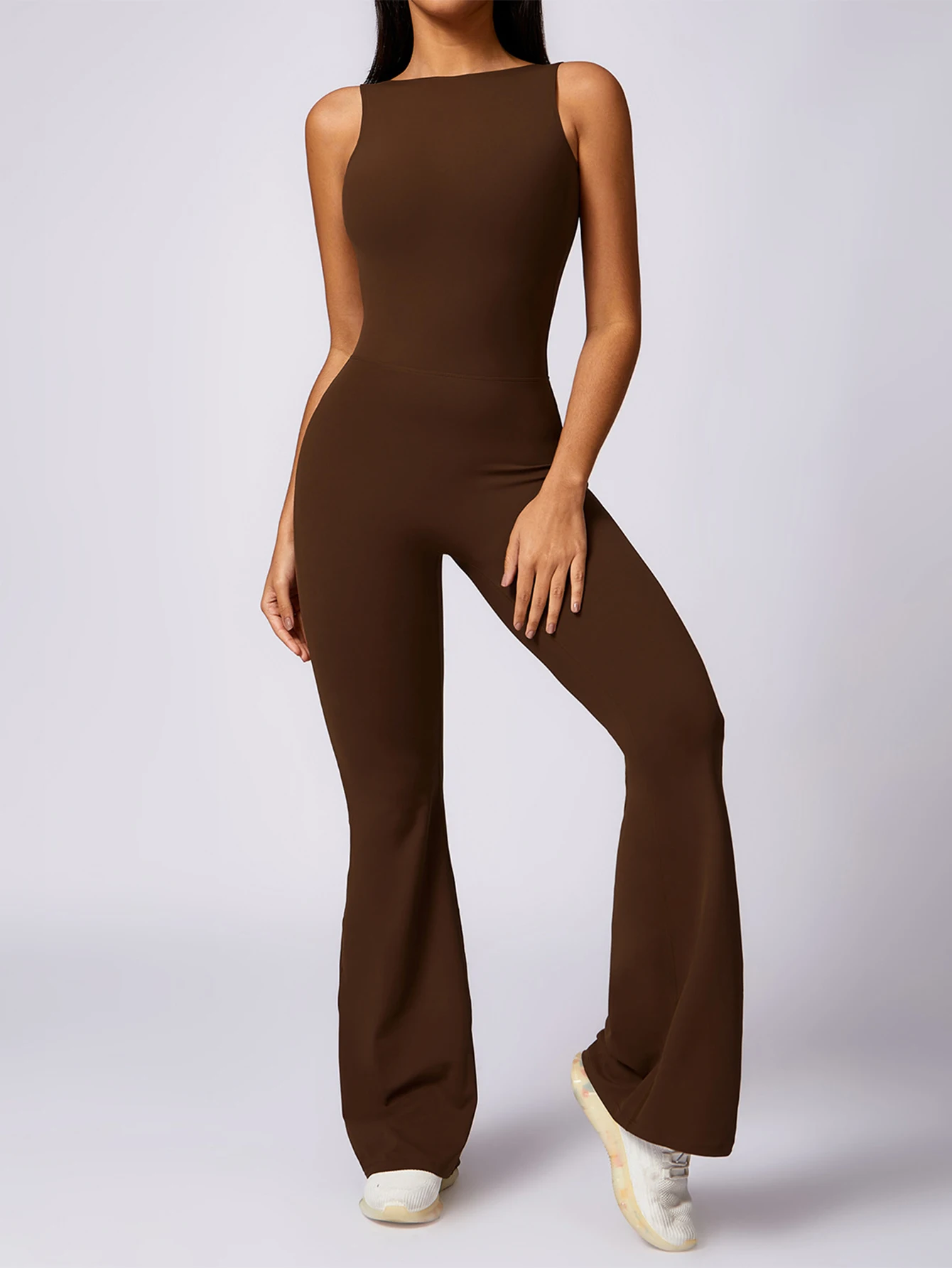 

Women's Sleeveless round Neck Jumpsuit Comfortable Fashion Summer Outdoor Ankle Leg Plain Yoga Wrap