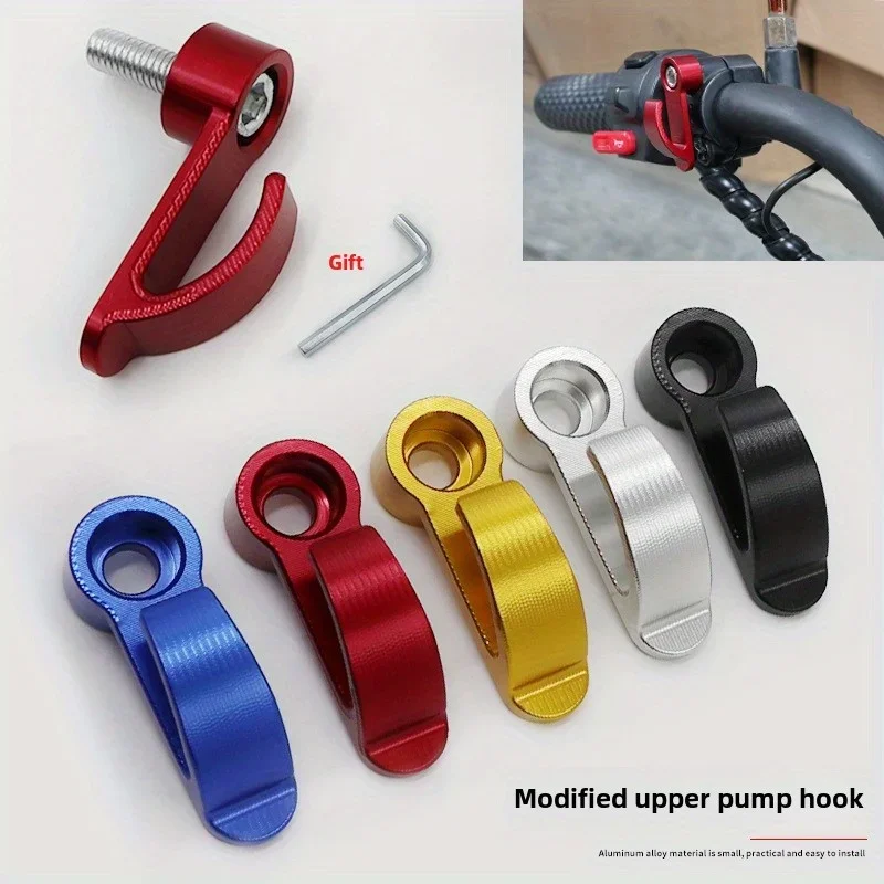 

1pc CNC Aluminum Alloy Motorcycle Upper Pump Side Hook, Universal Fit Helmet Hanging Accessory for Electric Scooters