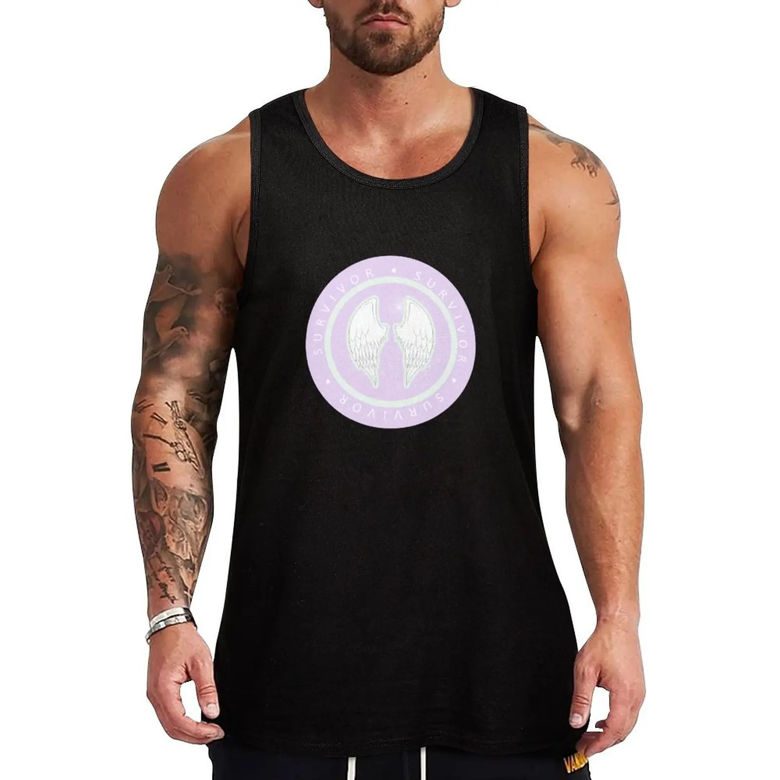 Survivor Angel Wings Tank Top Work Utility Tank Top Durable Sleeveless Wear