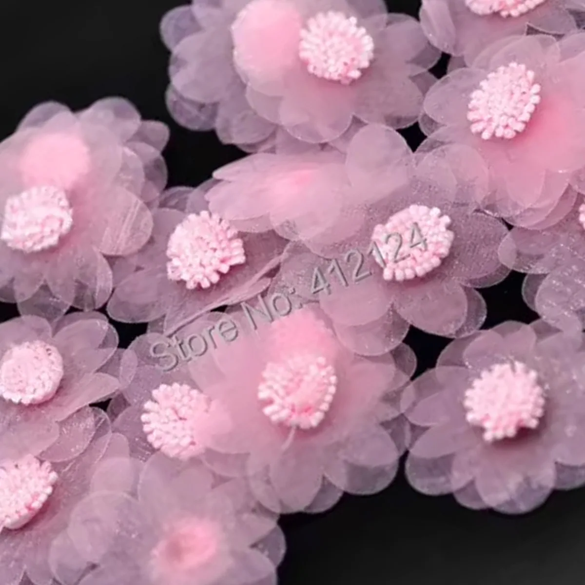 

300 шт. розовых цветов из органзы для декора, скрапбукинга, украшения венков, фурнитура для ювелирных изделий, 45 мм