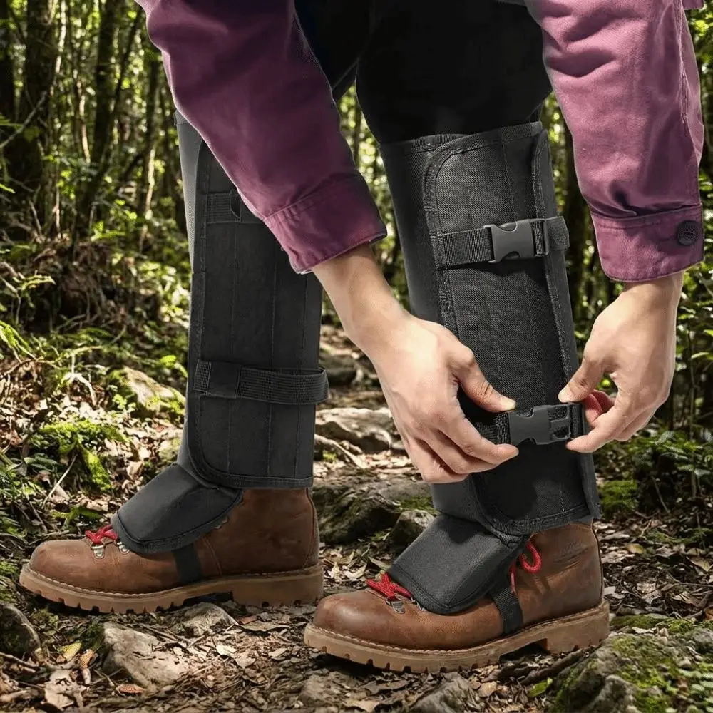 Adjustable Leg Guards Breathable Snake Bite Protection Anti-Snake Gaiters Sand and Snow-Proof Anti-Stab Outdoor Hiking Gaiters