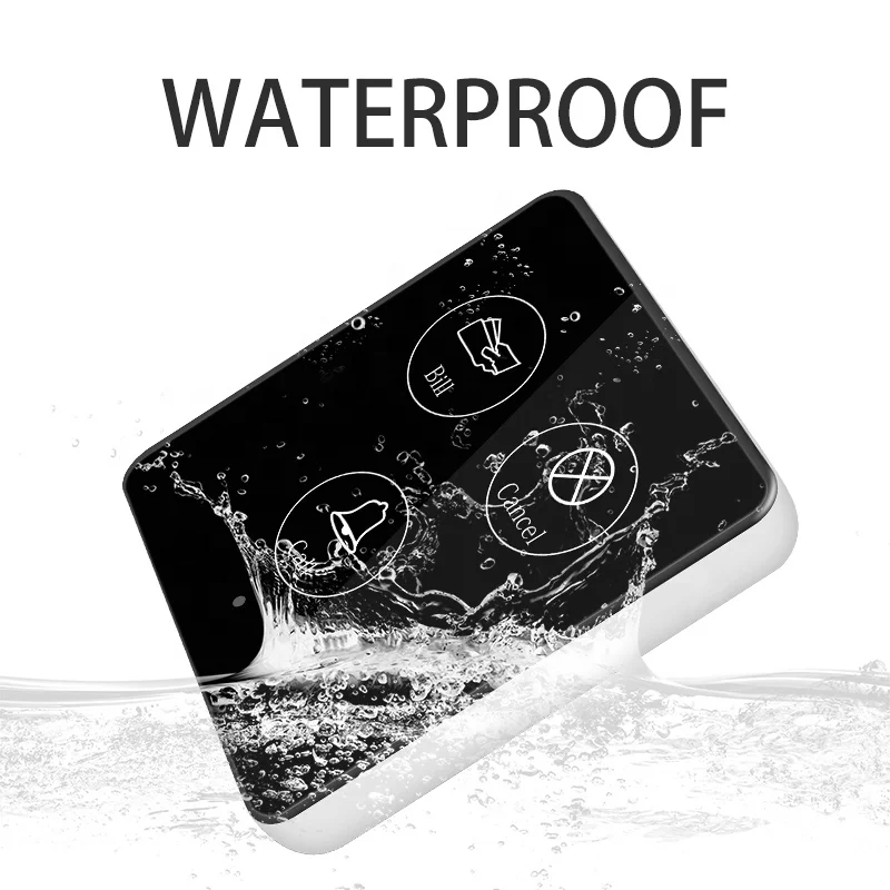 3-زر فندق ذكي متعدد الوظائف مطعم ضيف الدعوة النداء مفتاح واحد نظام جرس استدعاء النادل اللاسلكي