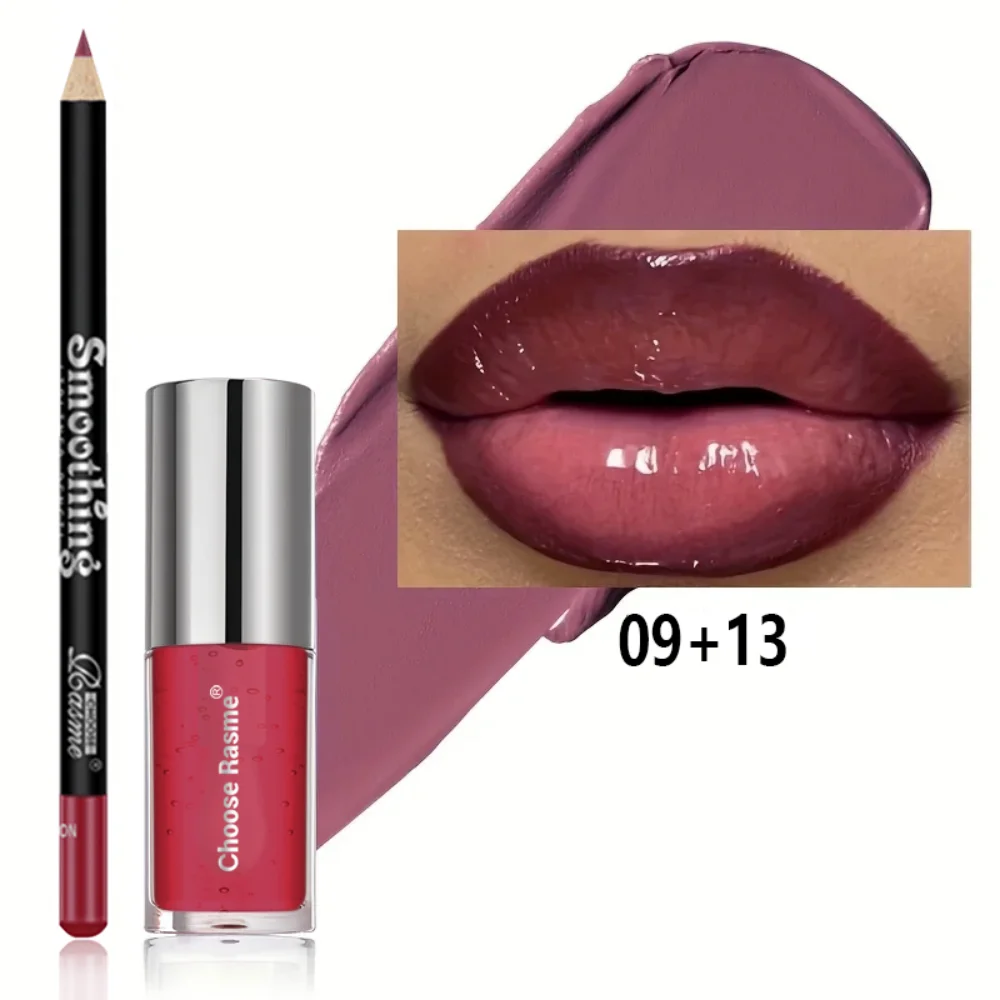2 pz/set Liscio Lip Liner + Set Olio Per Labbra Lip Combo Trucco Liner Per Labbra Impermeabile, Trucco Per Labbra Idratante A Lunga Durata Lip Plump