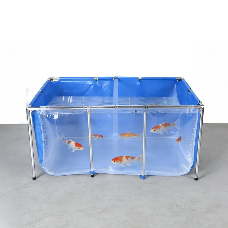 Ground Fish Tank with Frame & Drain Valve Transparent Goldfish Pond Clear Viewing Panel for Ornamental Outdoor Use