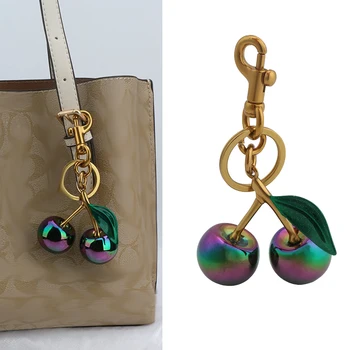Moda Gradientowy kolor Wiśnia Wisiorek Letnie owoce Wiśnie Wisiorek Brelok do torebki Torebki na ramię Akcesoria Prezent