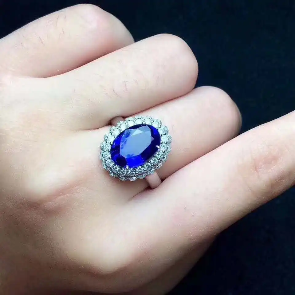 New Arrival Real and Natural Natural real blue sapphire ring 925 sterling silver Fine handworked jewelry Finger rings