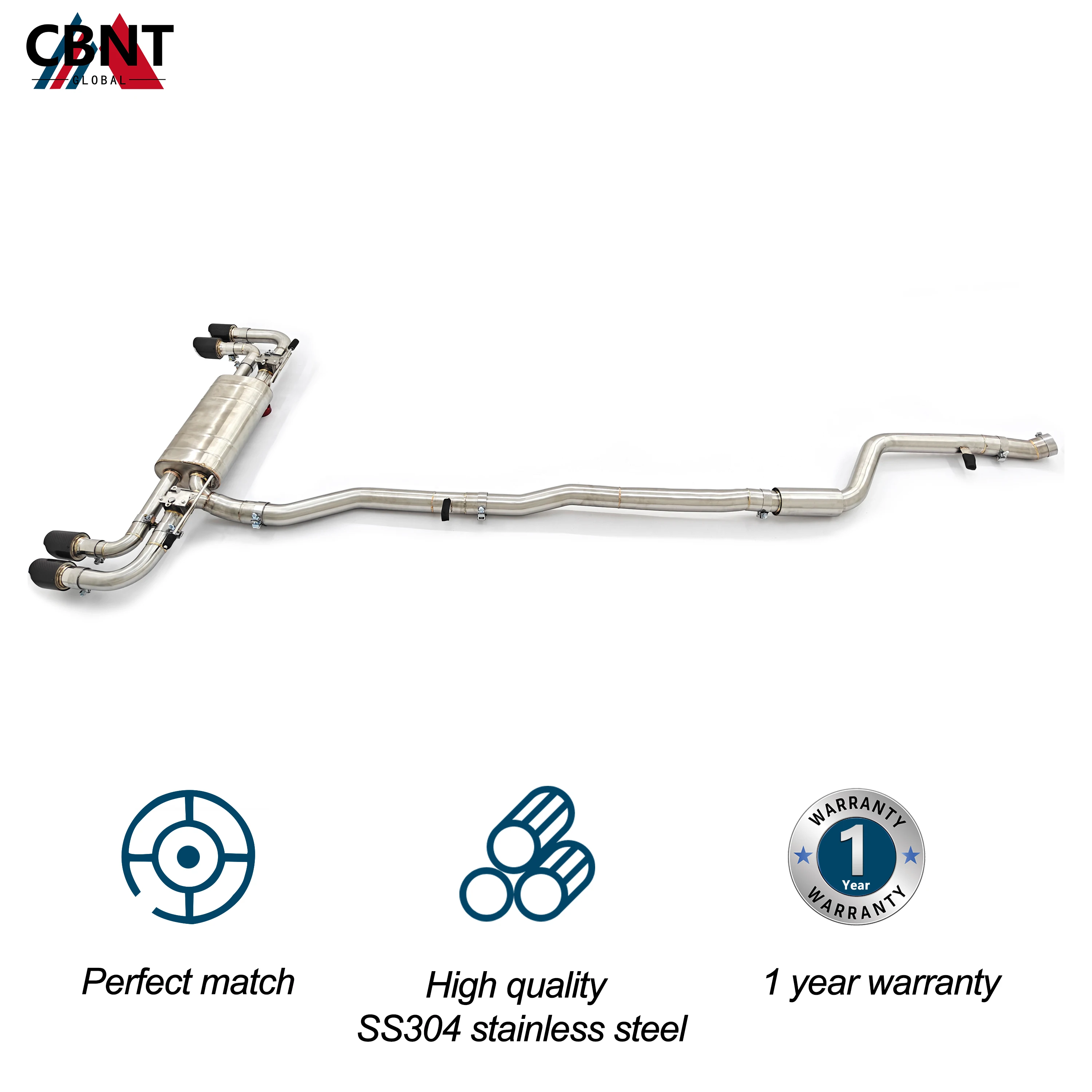 CBNT Valvetronic Exhaust Catback for BMW 5 Series G30 G38 525i 530i Exhaust-pipe High Performance SS304 Exhaust Systems