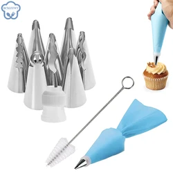 8/10PCS Russian Piping Tips Set Icing Piping Nozzles Reusable Frosting Pastry Bags Fondant Smoother Cake Baking Decorator Tool