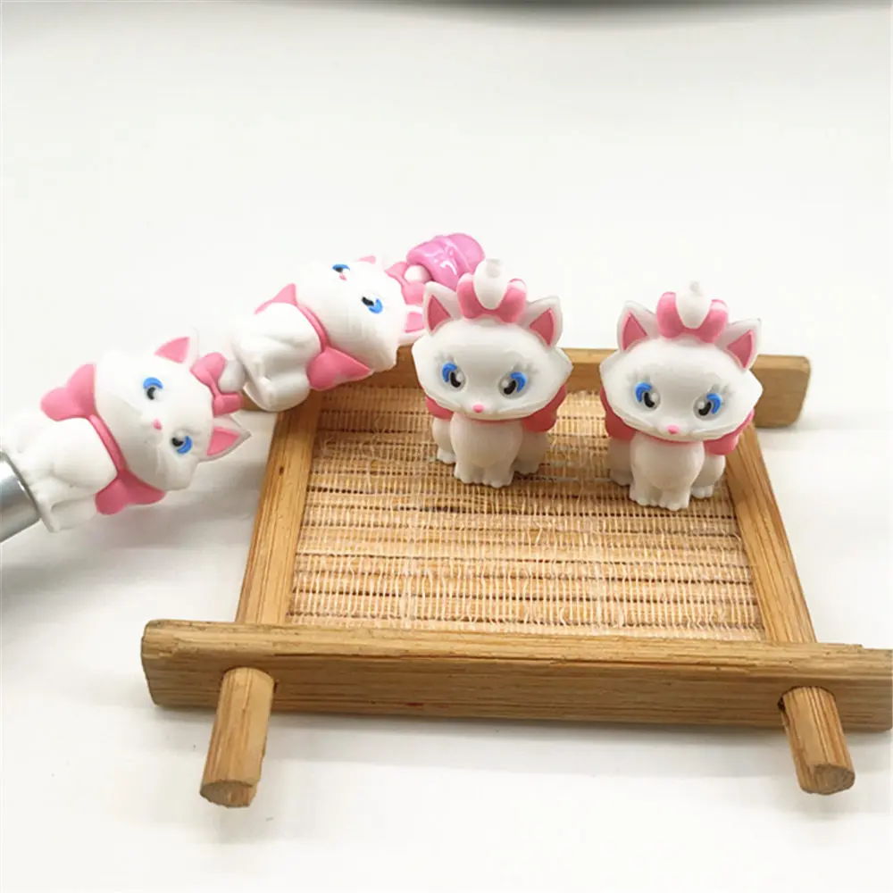 5pcs marie cat 3D focal Silicone beads Teether Jewelry Beads Food Grade For pen Pacifier Chain