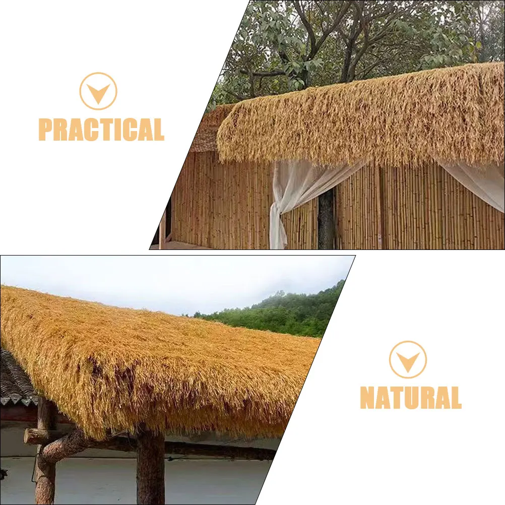 

Simulated Thatch Roof Artificial Lifelike Straw Roof Decorative Panel Garden Patio Balcony Landscaping Shade Cover Fake Thatch