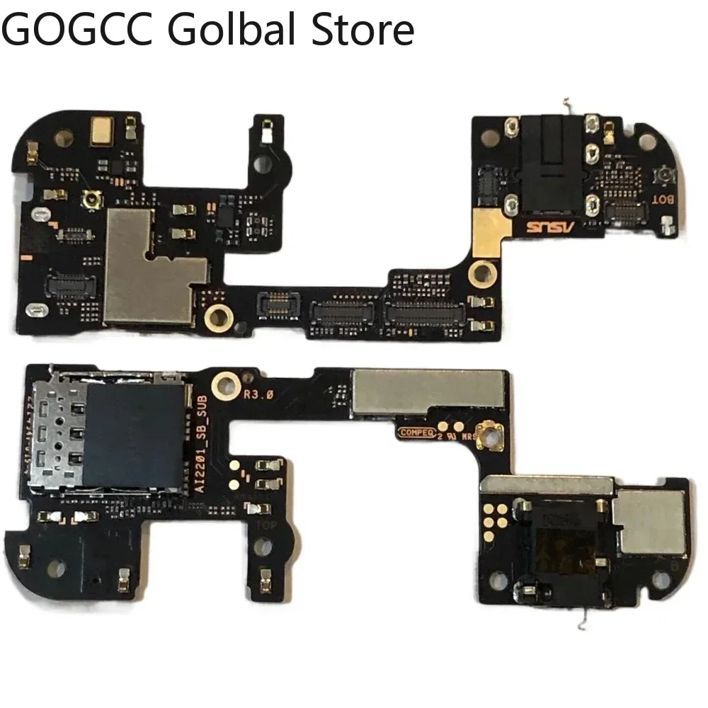 Replace For ASUS ROG Phone 5 5S 6 7 Pro 6D Ultimate SIM Card Reader Board Socket Slot Microphone Earphone Audio Jack Flex Cable