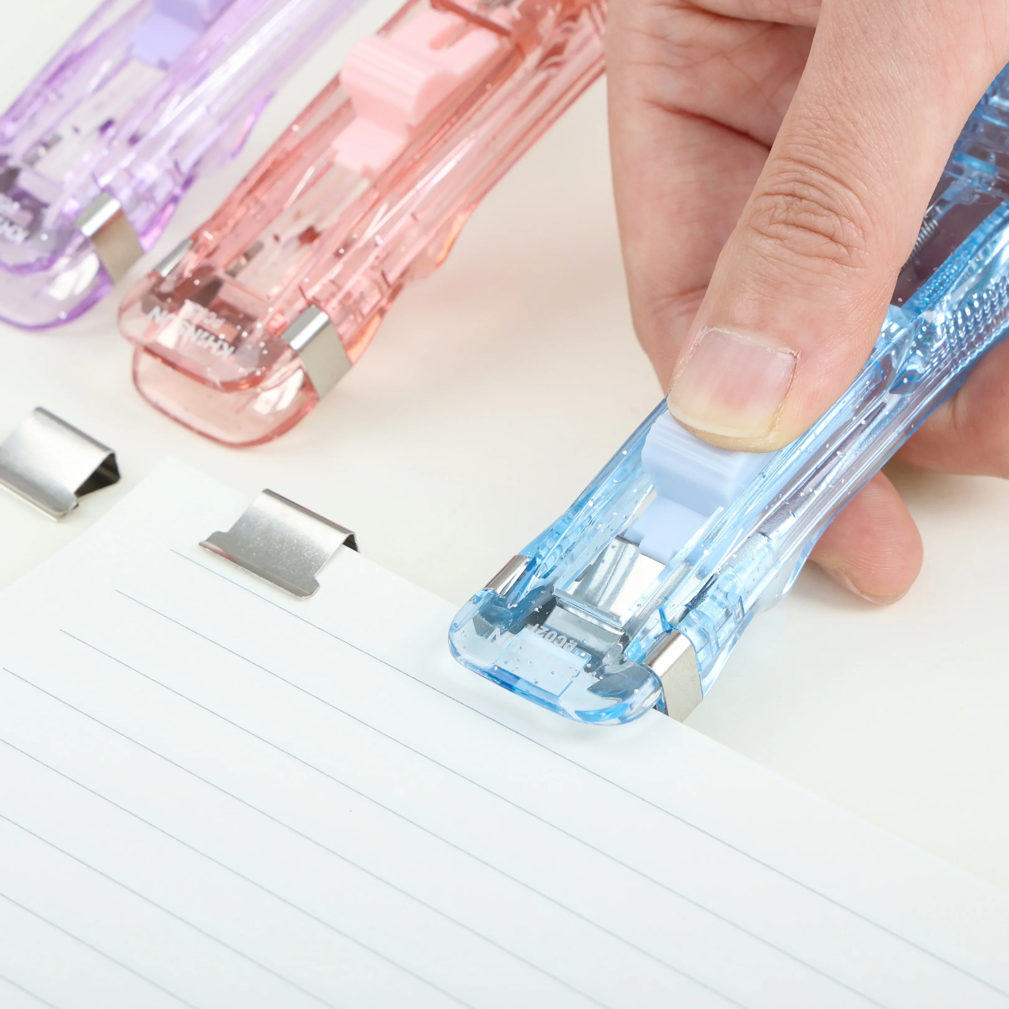 New Stapler With Press Clip For Disassembling Stapler Clamp Tape Distributor Paper Clip Office Supplies Set Desk Stapler