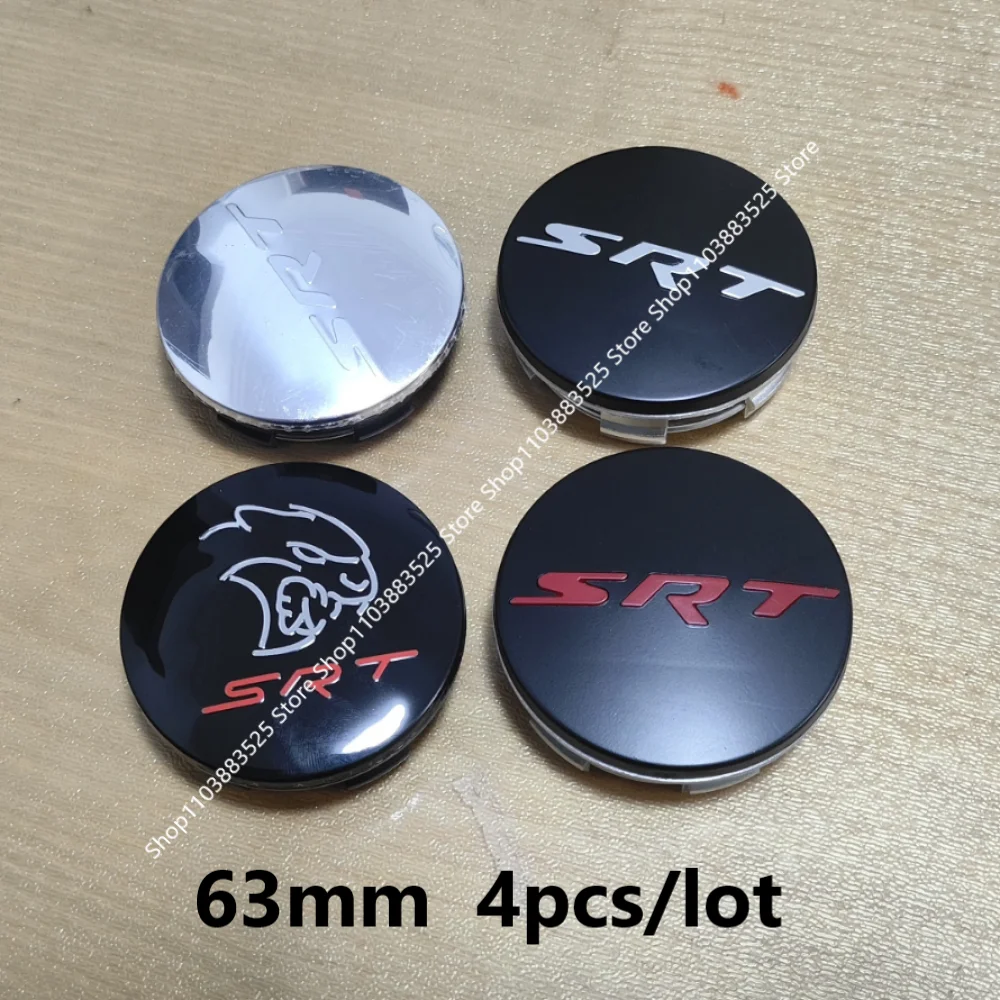 

4pcs Car SRT 63mm Wheel Center Hub Caps For Dodge Durango Chrysler 300 Challenger Charger Nitro Caliber Journey Caravan hubcaps