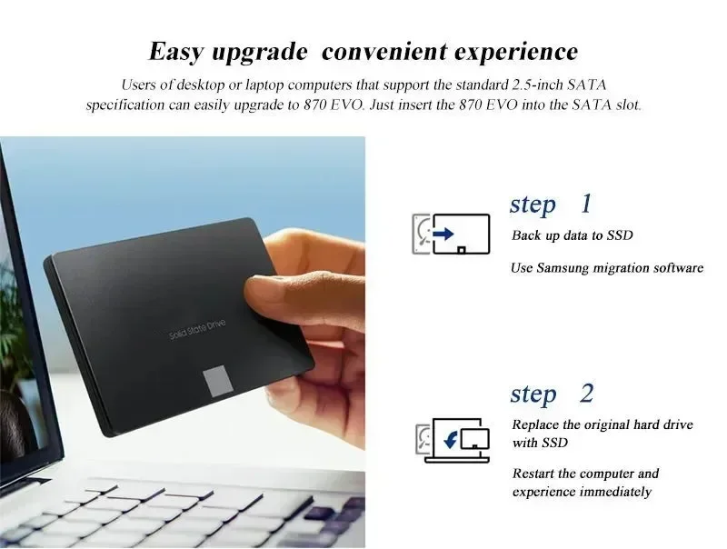 

Новый SSD-накопитель Lenovo 880 EVO 2 ТБ/4 ТБ, внутренний твердотельный накопитель SATA 3.0 MLC 2,5 дюйма для ноутбуков, настольных ПК, PS4, PS5