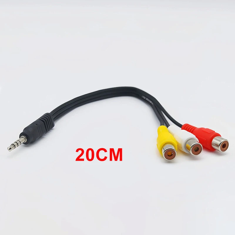 DC3.5MM To Jack 3 RCA Cable Video Component AV Adapter Cable For TCL TV Red White And Yellow Female