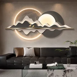 Light luxury high-end living room decoration painting, high-end background wall hanging painting, minimalist high-end wall lamp