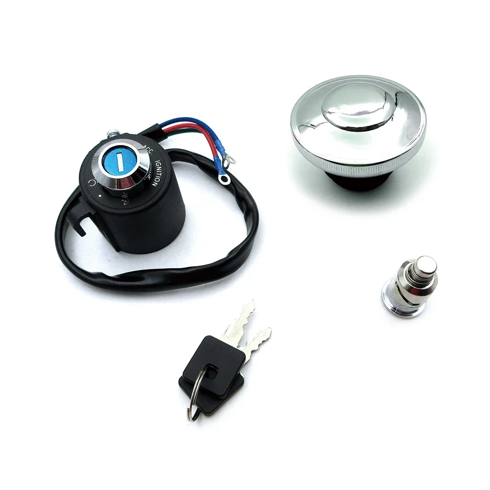

Motorcycle Ignition Switch Locks Gas Cap Oil Fuel Tank Black/Chrome Cover For Harley Sportster XL883 Super Low Custom 1995-2003