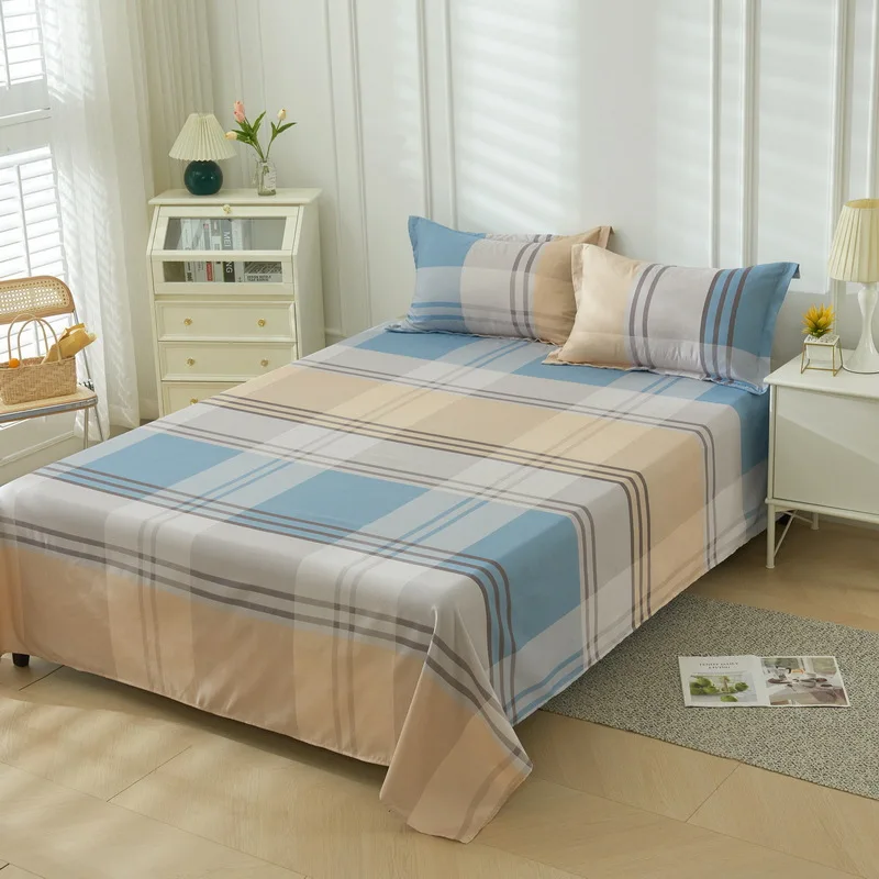 Simple Home Skin-Friendly Cotton Twill Brushed Printed Student Dormitory Household Bed Sheet