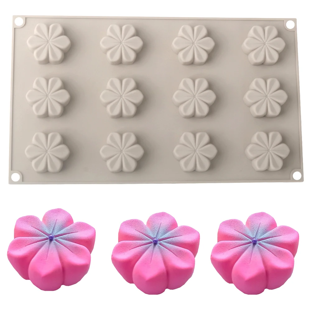 Molde de silicona para pastel, crisantemo, cacao, frijol, pudín, diseño de flor de cerezo, molde de Chocolate, herramientas de decoración de postres de cocina