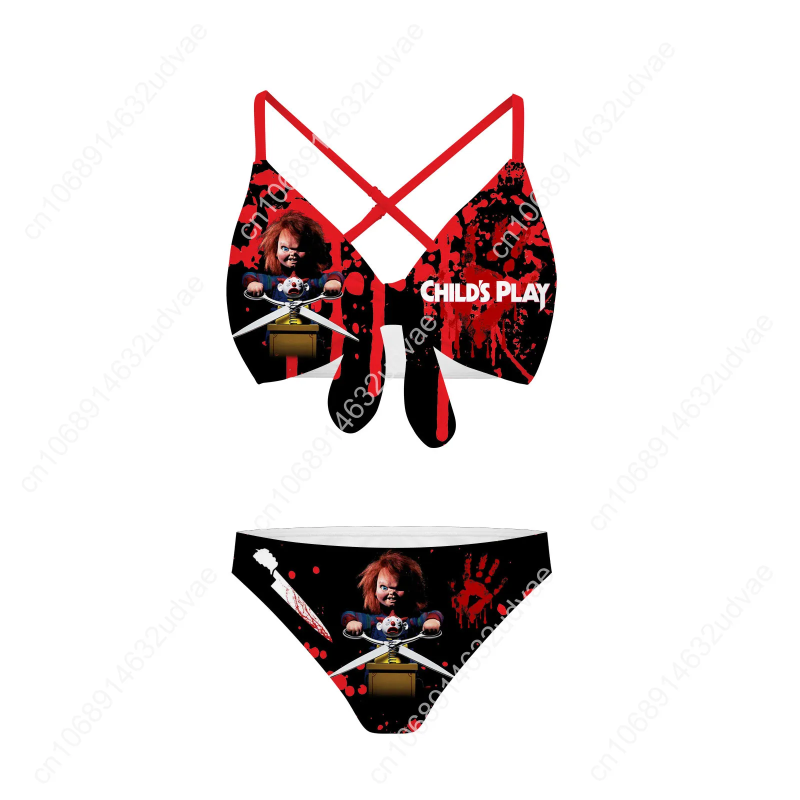 Childs Play ชุดว่ายน้ําสายคล้องคอ Suspenders ชุดว่ายน้ําสตรีบิกินี่ Pool Party ชุดว่ายน้ําที่กําหนดเอง Beachwear