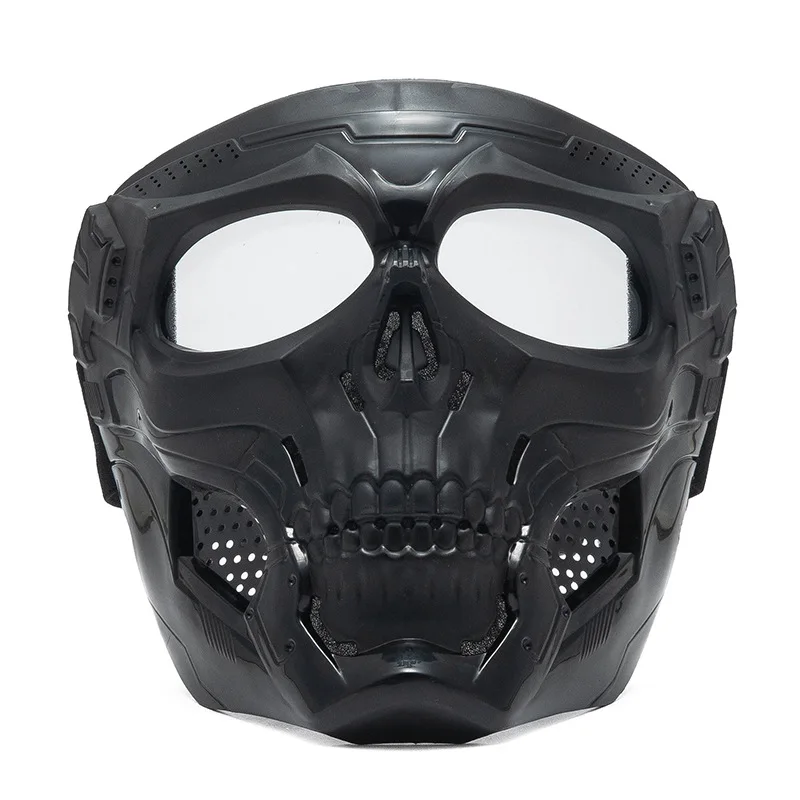 Face Mask Outdoor Riding Windproof Helmet Skull Mask Reinforced Lens Motorcycle Goggles Sports Riding Mask