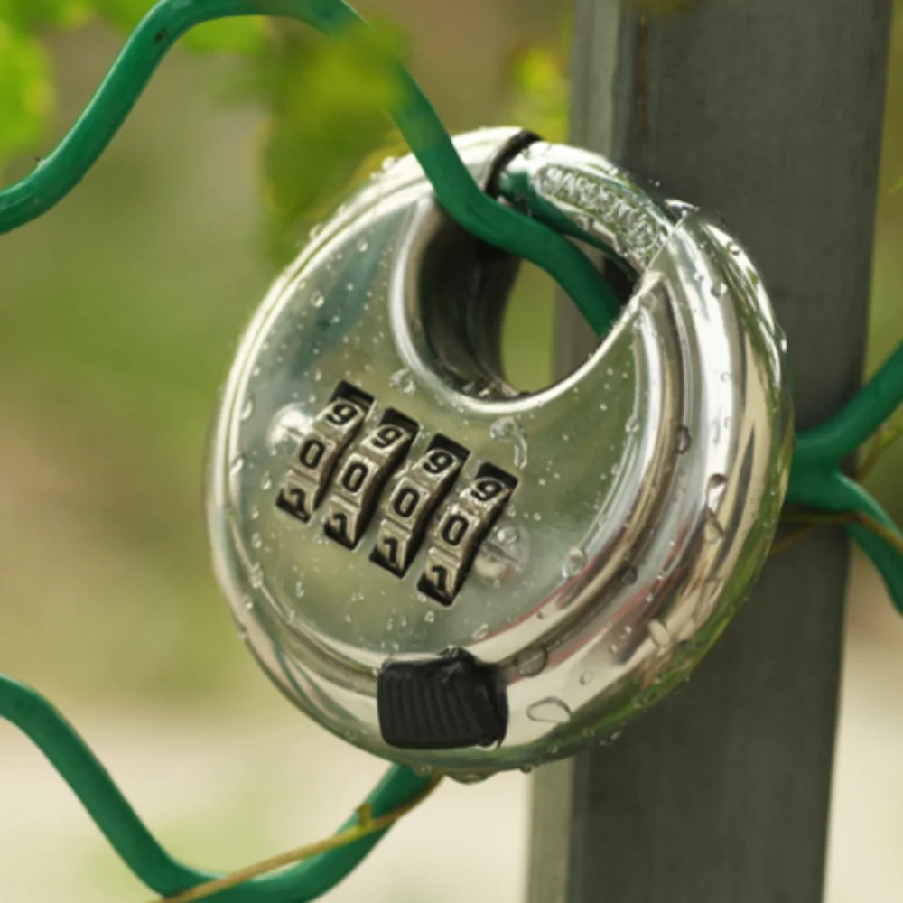 Anti Rust Stainless Steel Round Cake Lock Safety Combination Combination Lock Heavy Duty Metal Discus Padlock Sheds