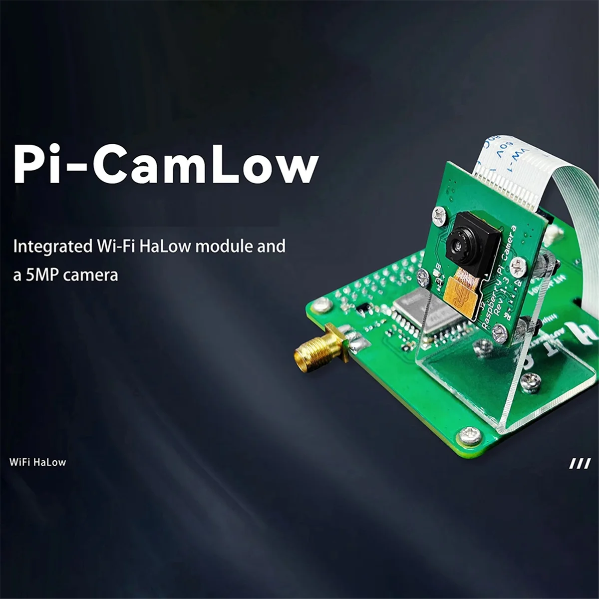 ABXHA HR01 WiFi HaLow Module Pi-CamLow for Raspberry Pi HAT 5MP Camera 2KM Range 32.5Mbps Mesh Networking