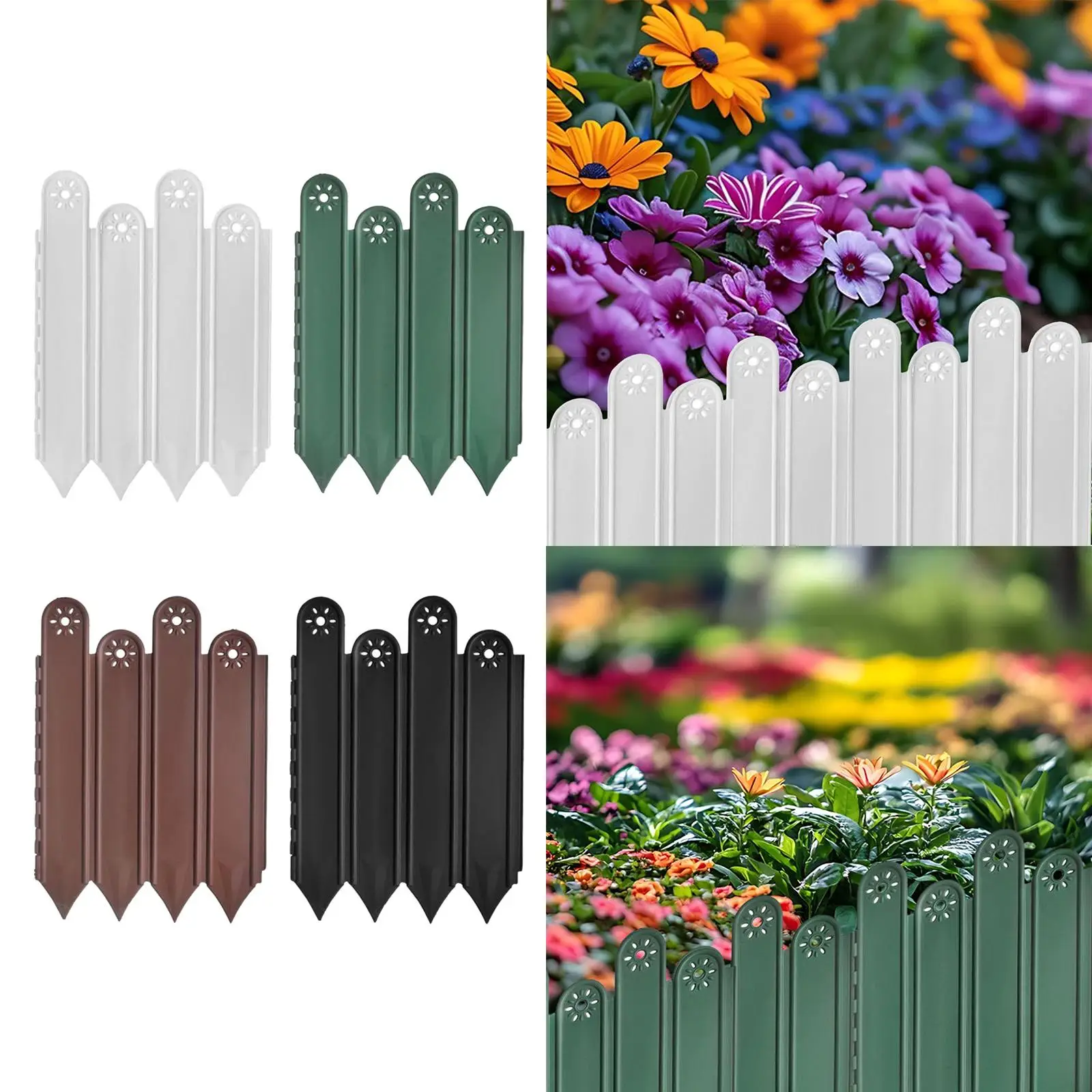 10x valla de jardín, paneles de camino de paisaje, vallas decorativas, bordes de jardín multiusos para patio al aire libre, árbol, césped para mascotas