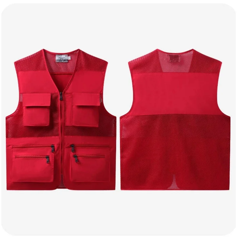 Summer Outdoor Men's Sleeveless Top Comfortable Fit Oxford Fabric Three-dimensional Multi-pocket Vest Fashionable Breathable
