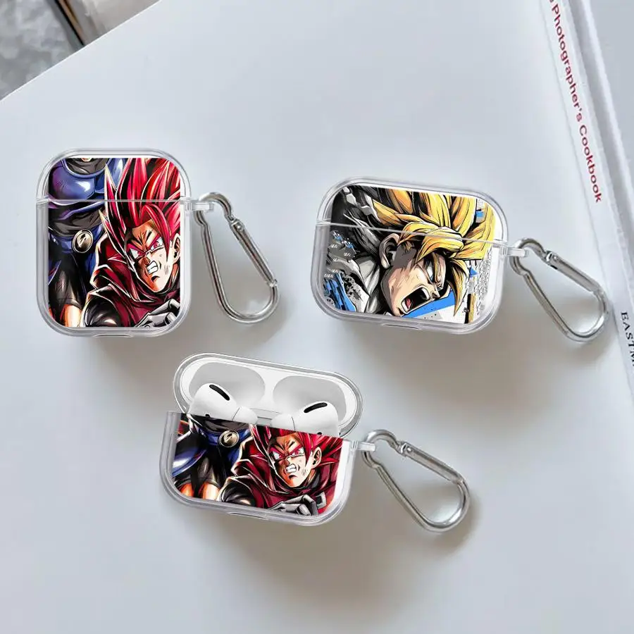 Dragon Balls SS3 Goku Flame Case For Airpods 5 Pro2 2 4 1 Pro 3 Pro3 Clear Earphone Cases Cover