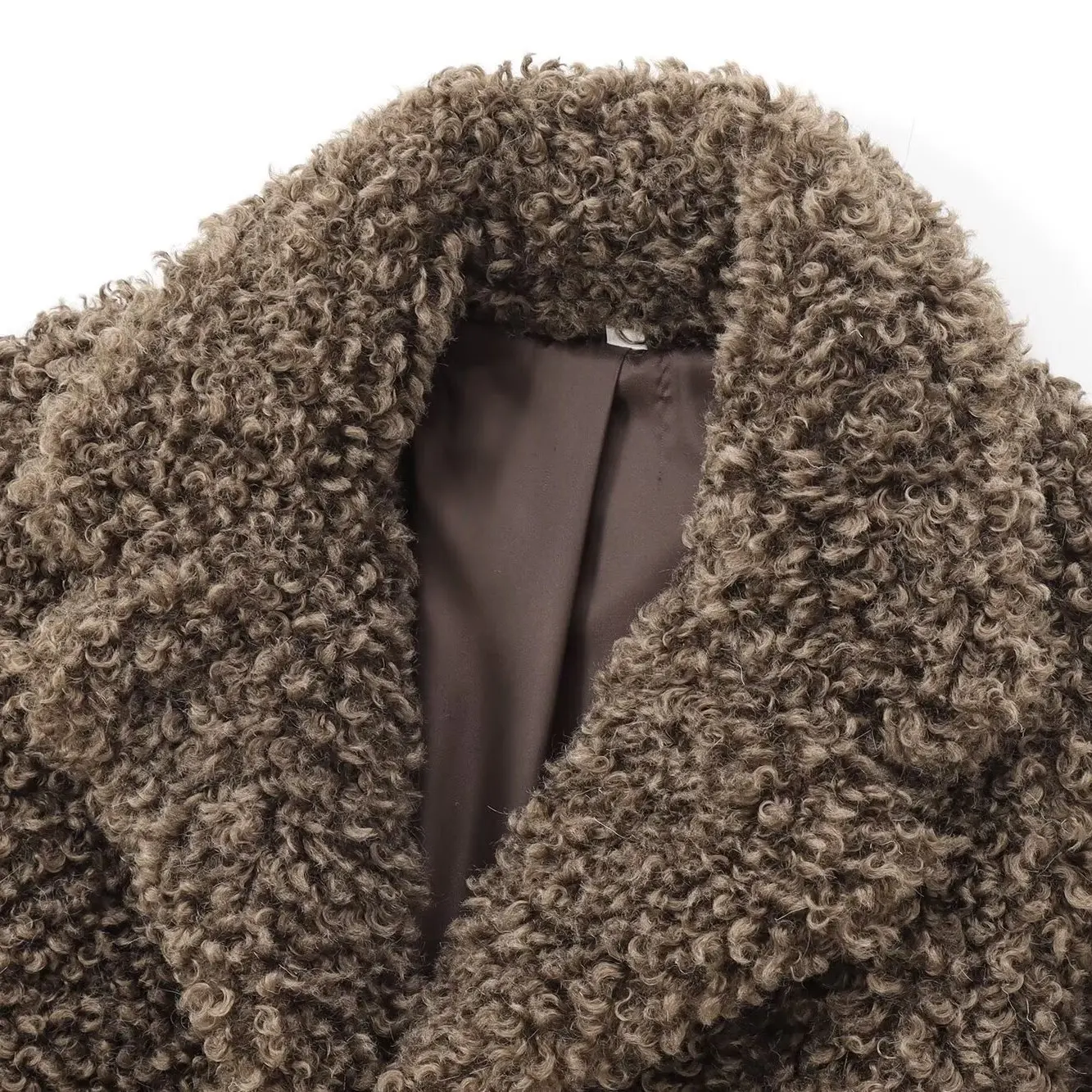 معطف نسائي ربيعي جديد بتأثير الفرو الاصطناعي معطف قصير ZBZA 2969254 معطف غير رسمي للتنقل فضفاض بأكمام طويلة