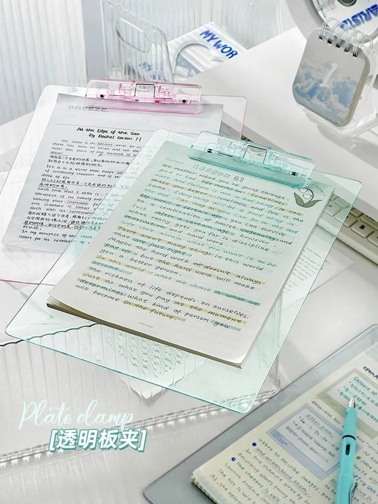 

New A4 transparent writing file folder student cardboard clip anime test paper menu clip board clip pig