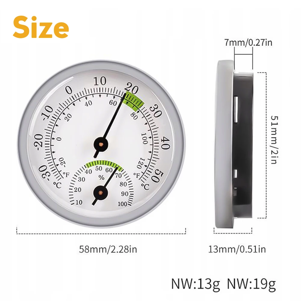 Mini Pointer Type Analog Thermometer Hygrometer Indoor Room Electronic Temperature Humidity Meter Sensor Gauge For Office Home