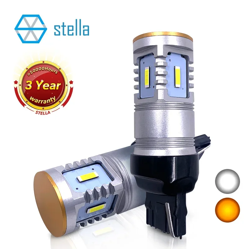 

Светодиодсветодиодный лампа Stella T20 W21W WY21W 7440 7440NA, CANBUS, без ошибок, для фонарей заднего поворота, без гипер-вспышки, янтарный, белый, 2 шт.