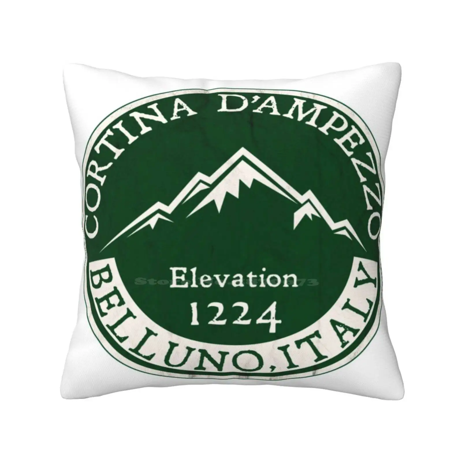 Cortina D'Ampezzo Skiing Italy Dolomite Mountains Dolomiti Belluno 3 Funny Cute Decor Square Pillowcase Cortina Dampezzo Skiing