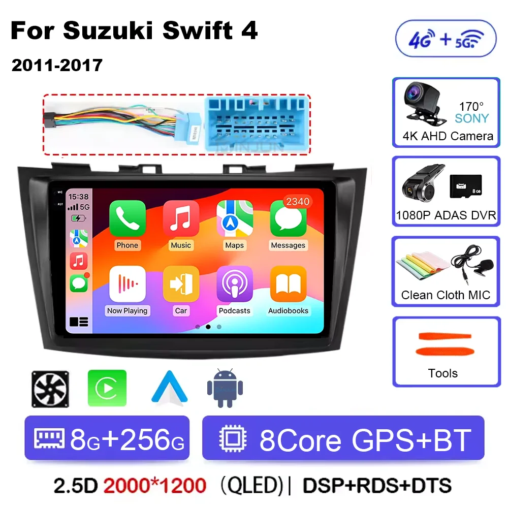 Android 15 Autoradio Stereo Voor Suzuki Swift 4 2011 2012 2013 2014-2017 Multimedia Video Player Carplay auto Audio Stereo GPS