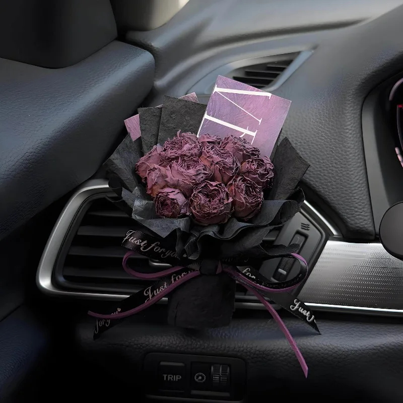 Creative Bouquet Car Trend Fragrance Decoration Air Conditioning Car Aromatherapy Car Ornament Dried Flower Girl Accessories