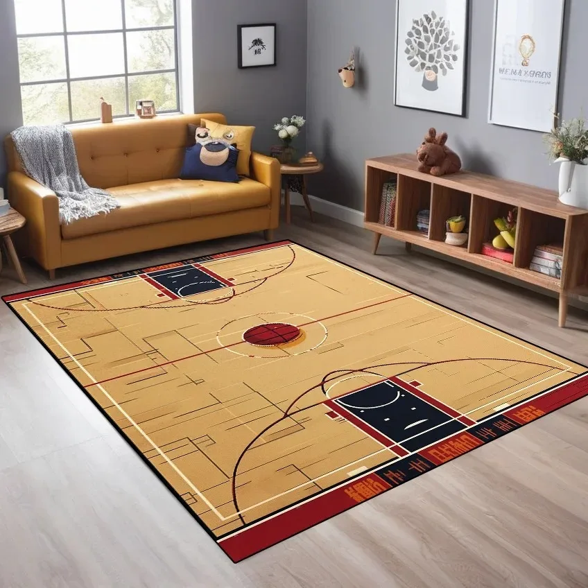 Basketball Court Rectangular Carpet Living Room Large Rug Sports Fan Area Rugs Bedroom Sofa Floorway Mat