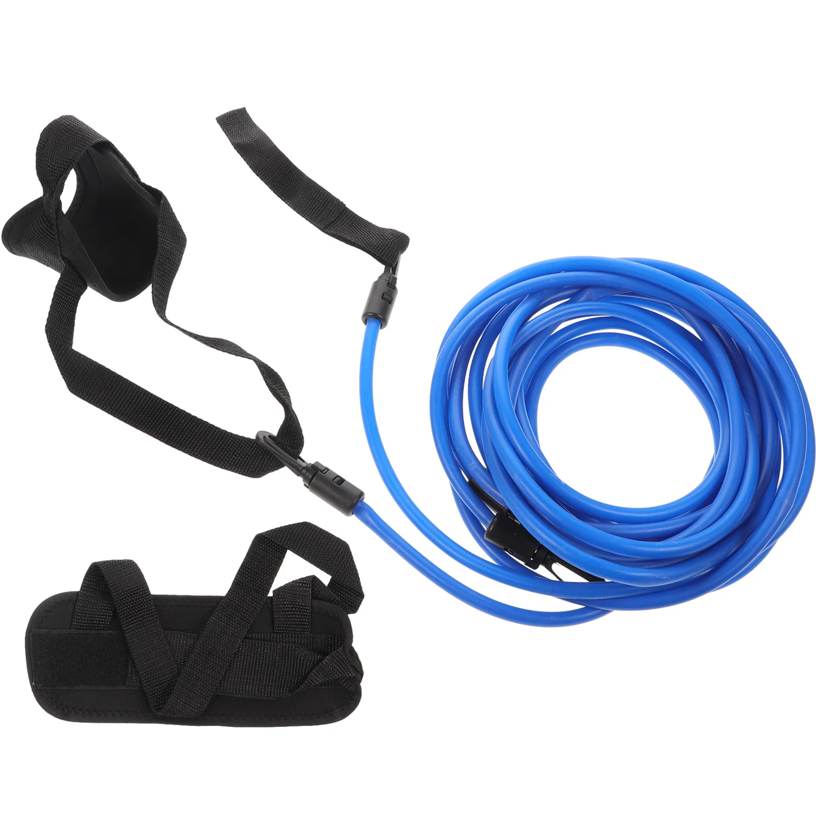 

s Blue Elastic Tube 6x10x4m Resistance for Swimming Gym Fitness Ankle Straps Adjustable Cuffs Portable Supply