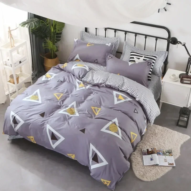 New Comfortable Soft Skin-friendly Cotton Aloe Vera Cotton Four-piece Set Active Cotton Bedding Sheet Quilt Cover