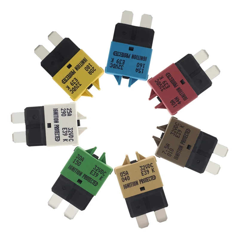 

Лезвие автоматического выключателя, набор предохранителей с ручным сбросом, 1 комплект автомобилей для морской лодки, грузовика, автомобиля 3A 5A 7.5A 10A 15A 20A 25A 30A Смешанный